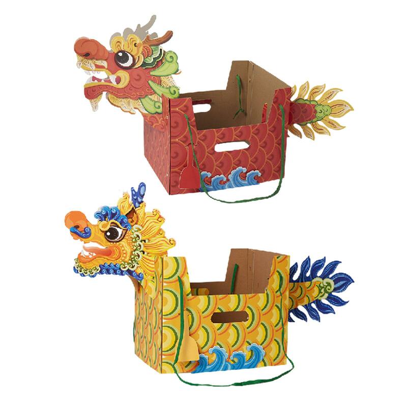 Chinese Paper Dragon New Year Decoration Crafts Chinese New Year Dragon Boat Toys for Spring Festival Party Supplies Toddlers