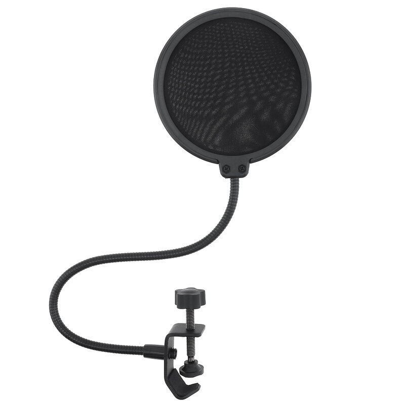 Dwuwarstwowy mikrofon studyjny filtr Pop elastyczna szyba przednia maska z filtrem Mic tarcza do mówienia akcesoria do nagrywania