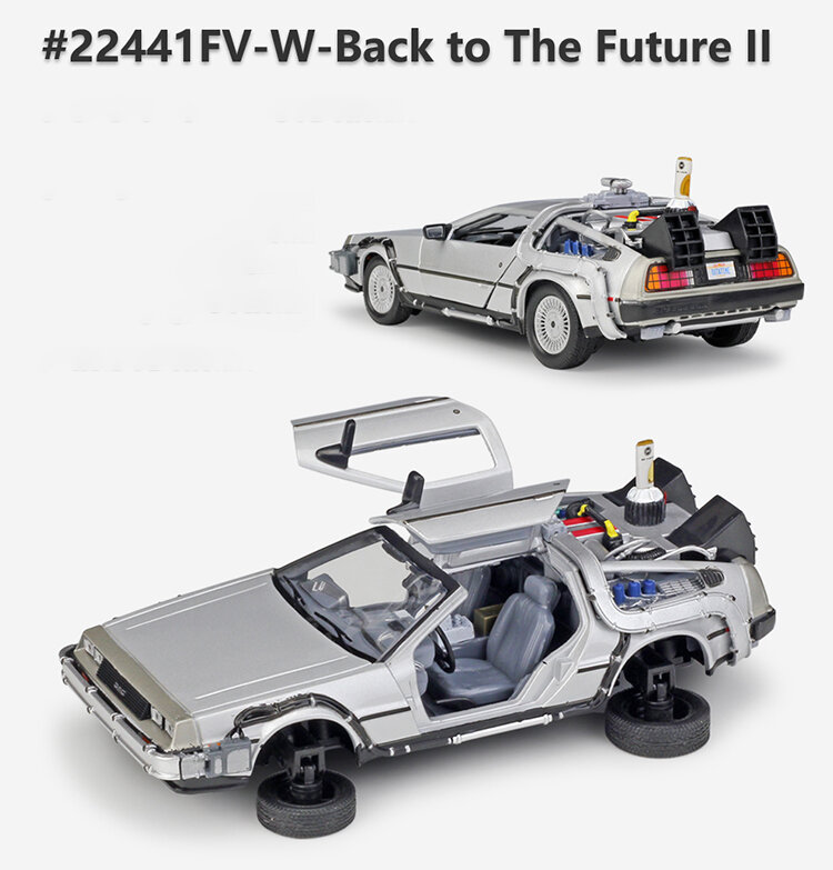 1:24 Model samochodu ze stopu odlewu DMC-12 delorean z powrotem do przyszłego samochodu metalowa zabawka wehikułu czasu do kolekcji zabawka dziecięca na prezent