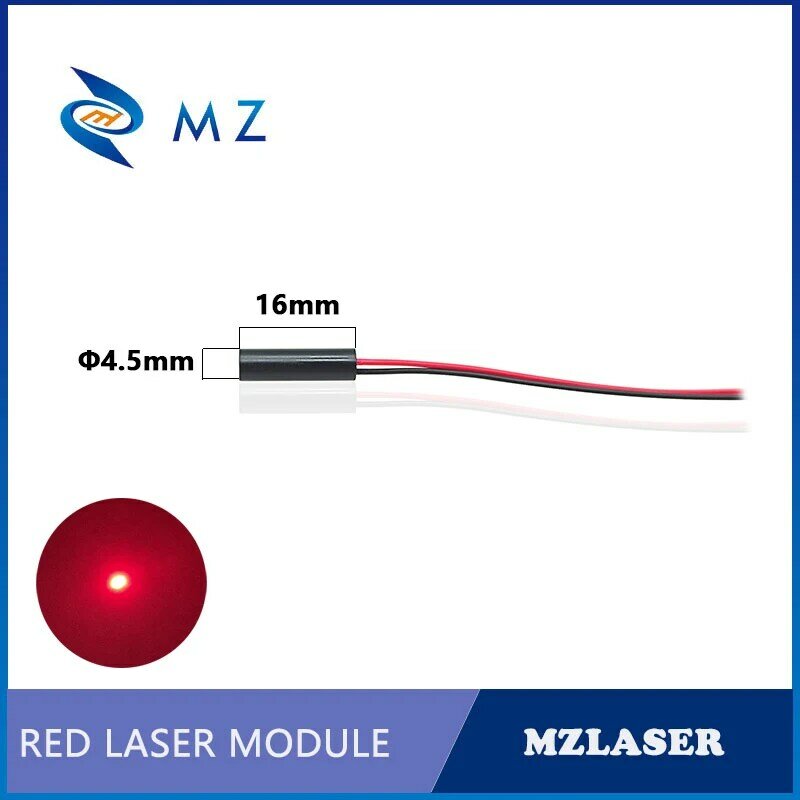 Lente de Cristal de alta calidad Mini d4.5 mm 635nm 0,5/1/5mW, módulo láser de punto rojo, grado Industrial