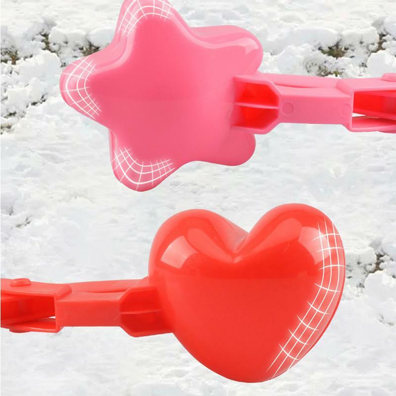 ของเล่นรูปเป็ดมนุษย์หิมะรูปหัวใจสำหรับเด็กแม่พิมพ์ลูกบอลหิมะทรายกลางแจ้ง