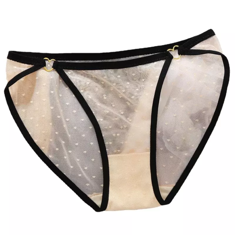 女性のためのセクシーなローウエストのレースの下着,柔らかく快適なメッシュ,透明なくり抜かれたパンティー