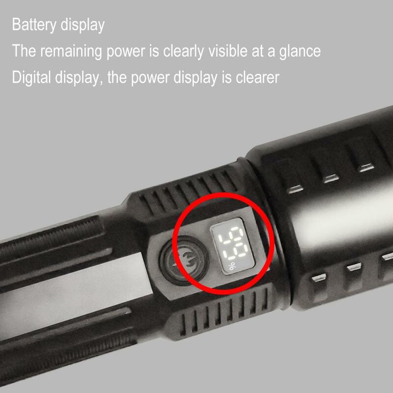 Flashlight Rechargeable Battery Zoomable Function Igh-intensity LED Light Battery Level Indicator Tools For Outdoor/Explore F1C4