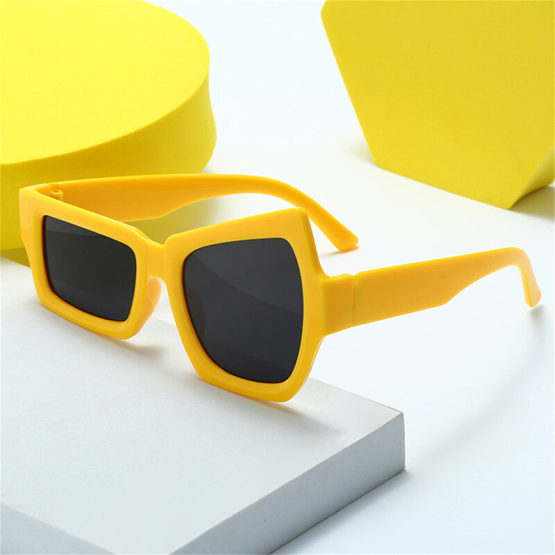 موضة غير النظامية ساحة النظارات الشمسية مضحك الطرف غير المتكافئة نظارات الشمس الرجال العلامة التجارية مصمم شخصية الأسود النظارات الشمسية