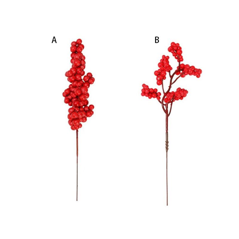 5 buah perlengkapan pesta Berry merah natal DIY dekorasi pesta bunga imitasi cabang Berry busa rumah simulasi