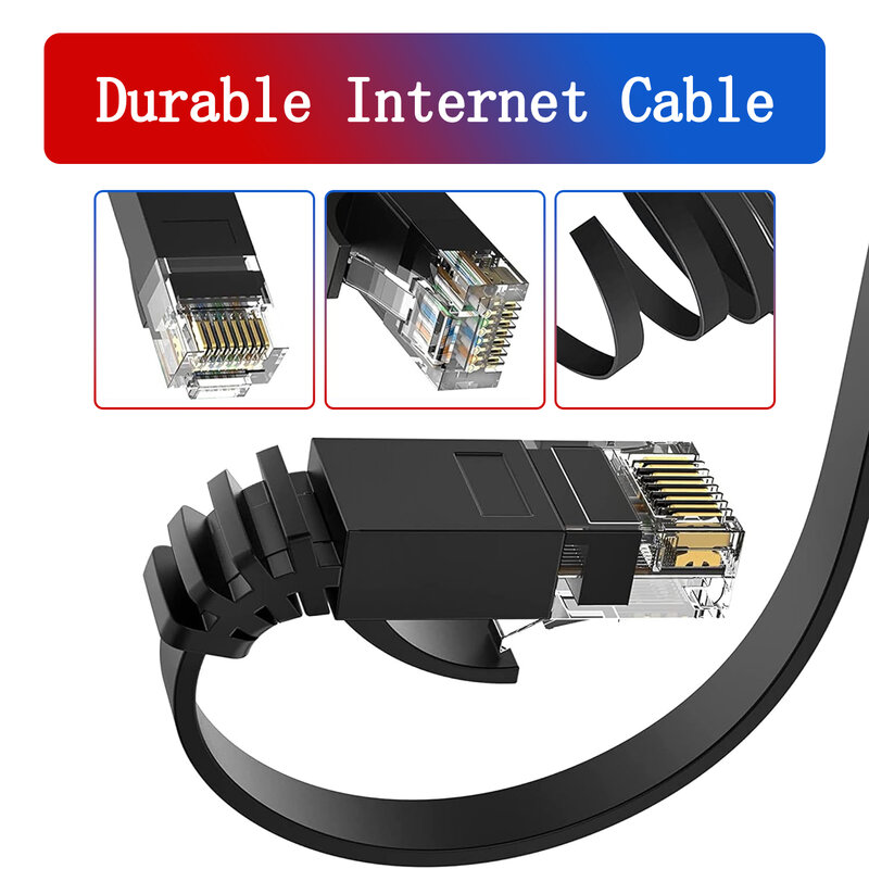 Hengsur Cat6 Ethernet Kabel 5M 10M 20M 30M Flat Internet Netwerkkabel Rj45 Patch Cord Lan Voor Router Modem Kabel Ethernet Cat6