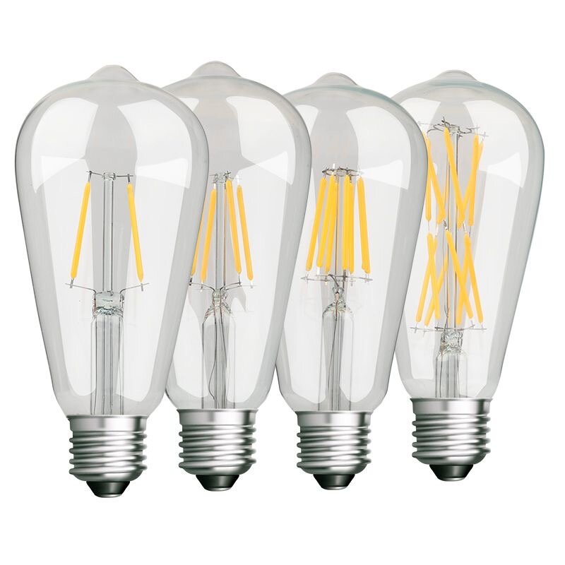 6 sztuk LED St64 E27 2W 4W 6W 8W 10W 12W 16W 4000K Weiß ciepły Edison Glühbirne dimbar E27 B22 110V 220V Energie lampe