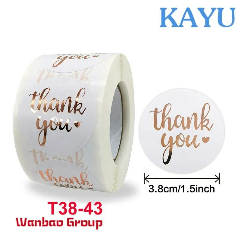 Custom  1.5 Inch Top Seller 500pcs Packaging Label Seal Sticker Thank You Stickers For Small Business