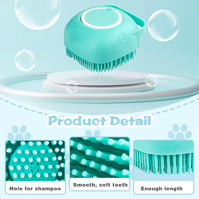 Shampoo per cani spazzola per massaggiatore bagno cucciolo di gatto pettine in Silicone di sicurezza morbido proteggi la pelle gatti doccia strumento per toelettatura accessori per animali domestici