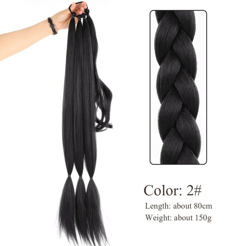 "Long 30"" Natural Black Straight Synthetic Ponytail - Chic Easy-Attach Hairpiece for Volume and Party Glamour"