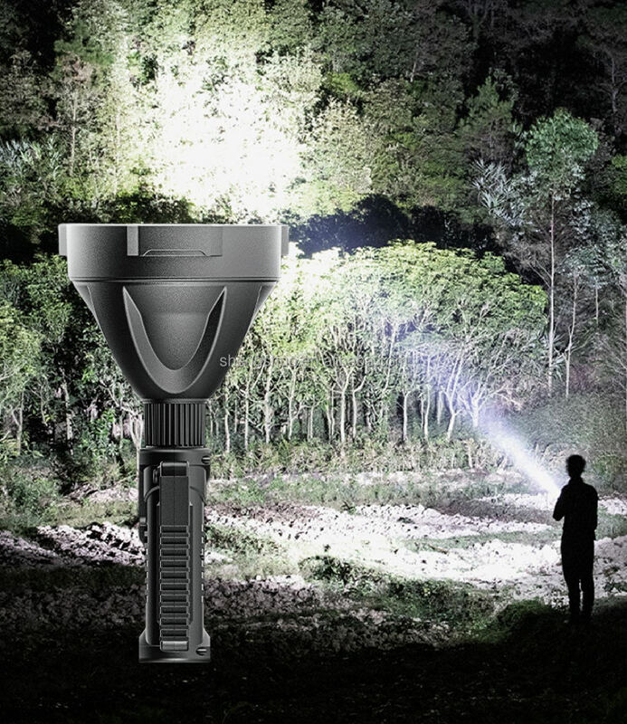 Strong Light Long-shot Flashlight Outdoor Portable LED Handheld Searchlight USB Rechargeable Waterproof Spotlight With Tripod