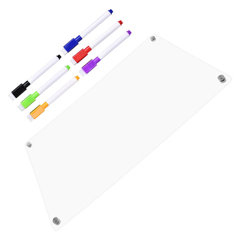 Whiteboard magnético acrílico branco, Clear Dry Erase Board, calendário pendurado atração, geladeira