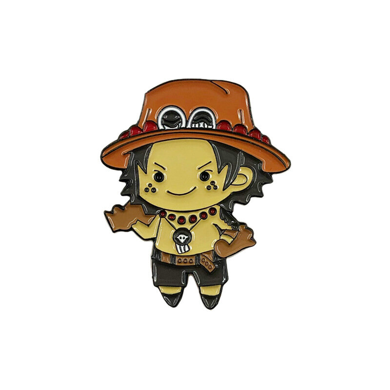 Chibi Anime ONE PIECE Luffy Sir Crocodile Bepo Chopper Sabo Ace Sanji Cosplay Props Metal Badge Pin Alloy Brooch Accessories