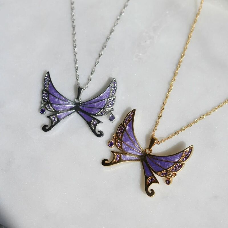 Winx the Club Butterfly Pendant Design New Fashion Pop Colorful Butterfly Pendant Romantic Beautiful Necklace Jewelry