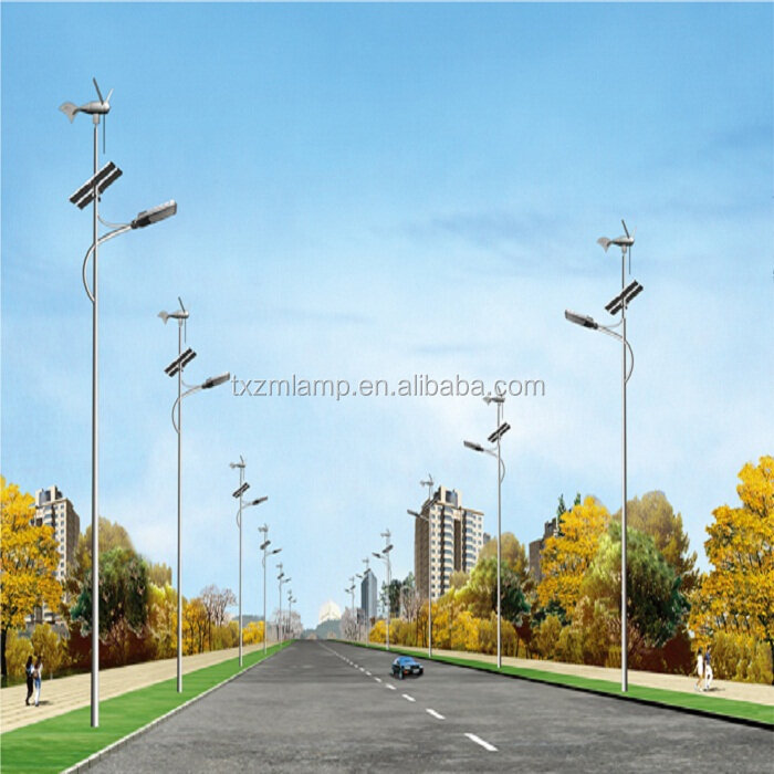 Lampione stradale a energia solare a risparmio energetico lampione solare a Led ibrido eolico e solare