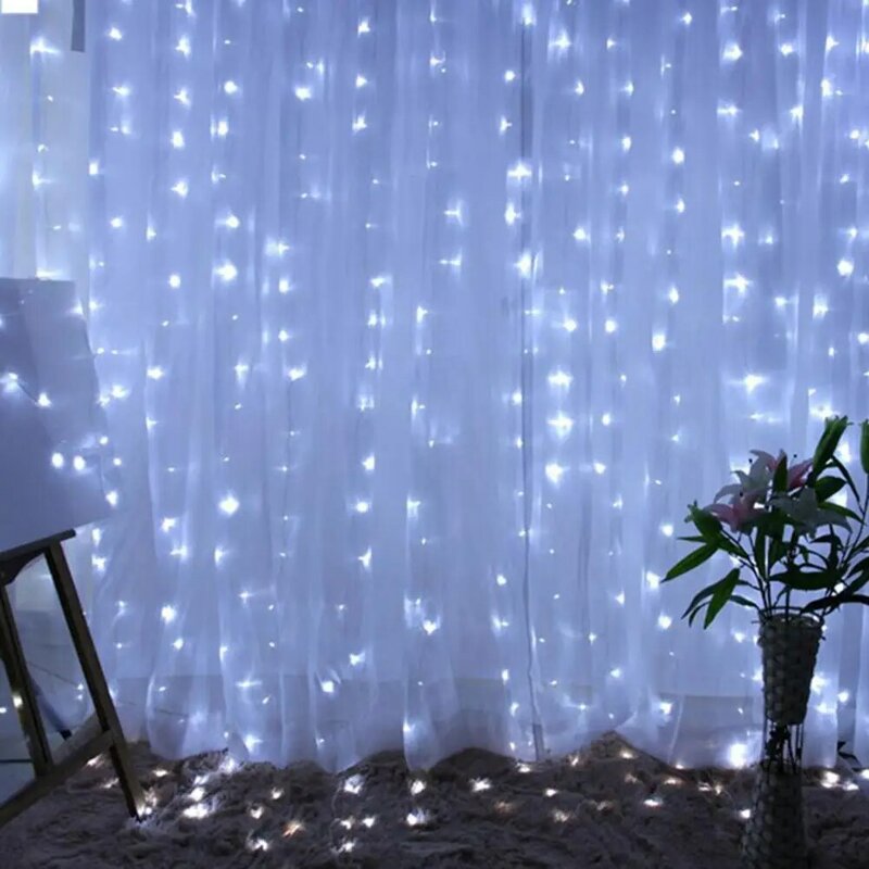 Altura ajustável Fairy Lights para Casamentos Festas, Cortina LED Lights, Controle Remoto, Quarto, Decoração ao ar livre