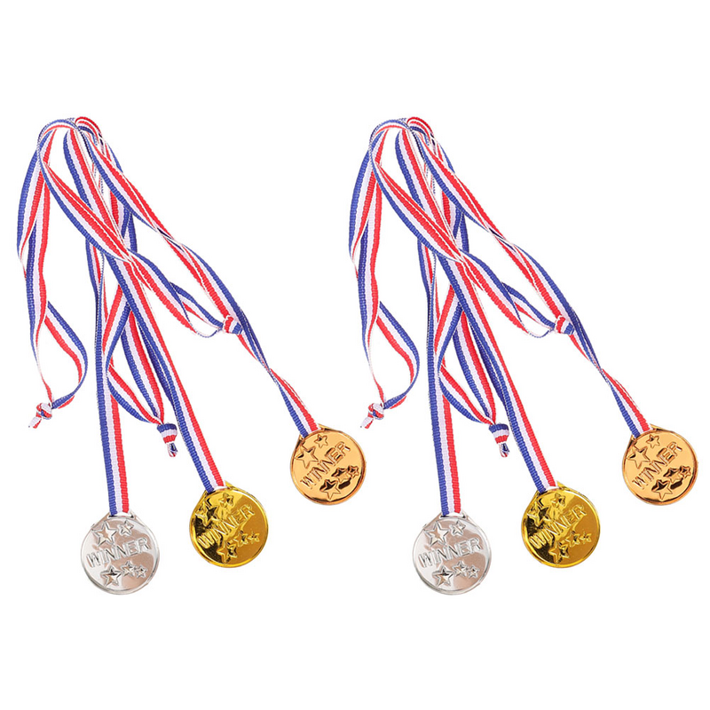 6ชิ้นเหรียญสร้างแรงบันดาลใจของขวัญปาร์ตี้รางวัลสำหรับเด็กเหรียญวัยรุ่นรางวัลโพลีเอสเตอร์ให้กำลังใจ