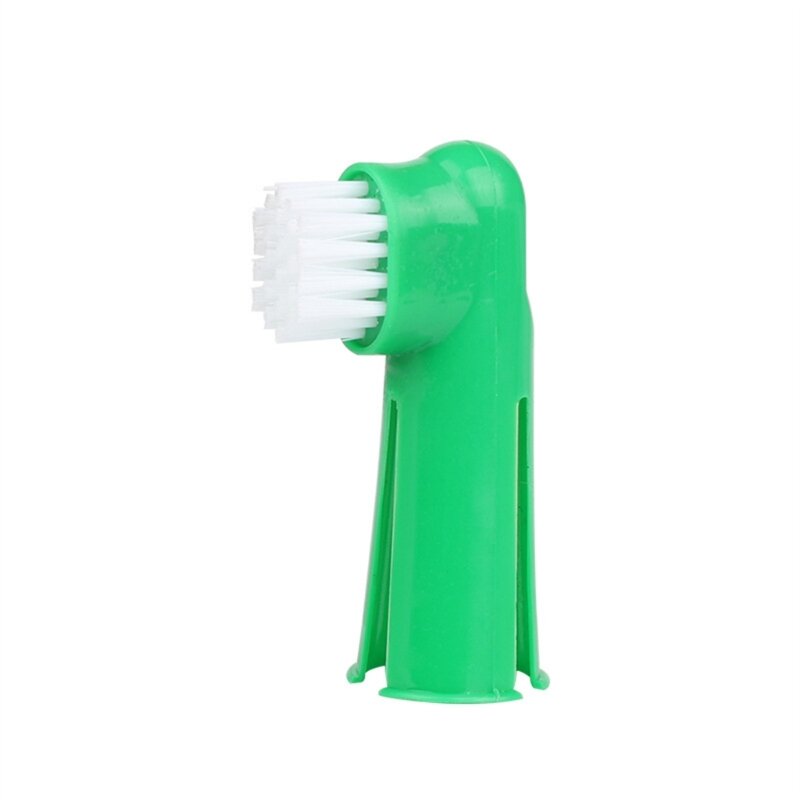 Dog Toothbrush for Teeth Cleaning Finger Brush with Bristles 2-Side Designs Fingerbrush to Effective Freshen Pet Breath