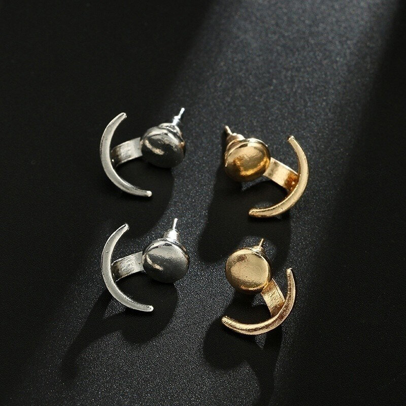 Earrings For Women Geometric Round Earrings Personalized Fashion Crescent Moon Cute Earrings Gift