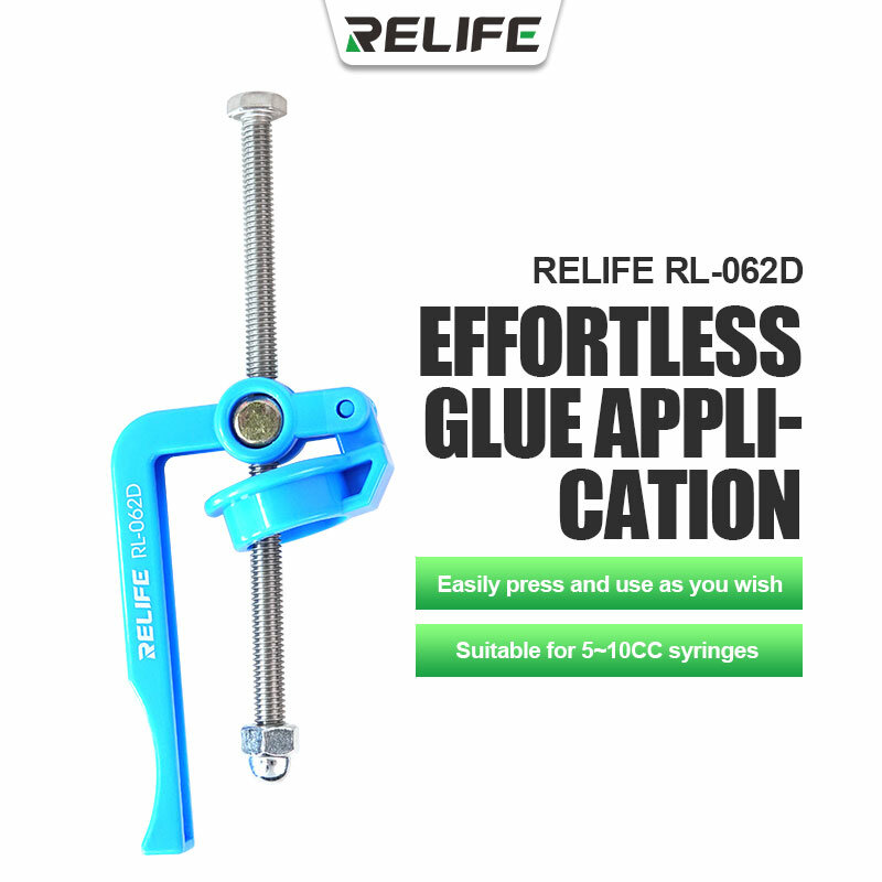 RELIFE Manual Labor-Saving Glue Gun, Rosin Flux Barrel Extrusora, Seringa Óleo de Solda, Pasta Solda, Máscara UV, 5cc-10cc