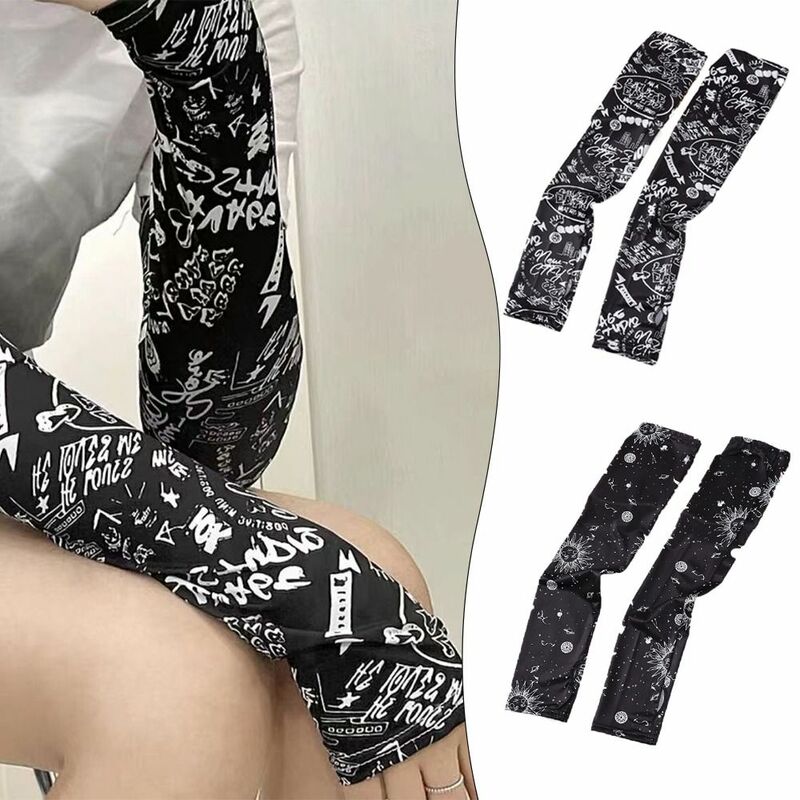 Ice Silk Sunscreen Cuff Gift UV Protection Anti-Slip Long Gloves Cool Down Arm Sleeves Running Fishing Cycling