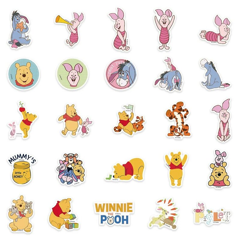 10/30/50 Stuks Schattige Disney Winnie De Pooh Stickers Cartoon Anime Kinderen Stickers Speelgoed Diy Telefoon Waterfles Notebook Graffiti Sticker