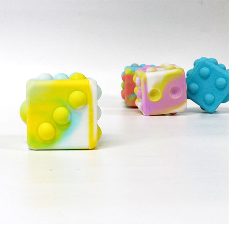 Forma quadrada fidget brinquedos do bebê silicone anti stress bola popit colorido empurrar pop bolha fidgets crianças simples dimple brinquedo sensorial