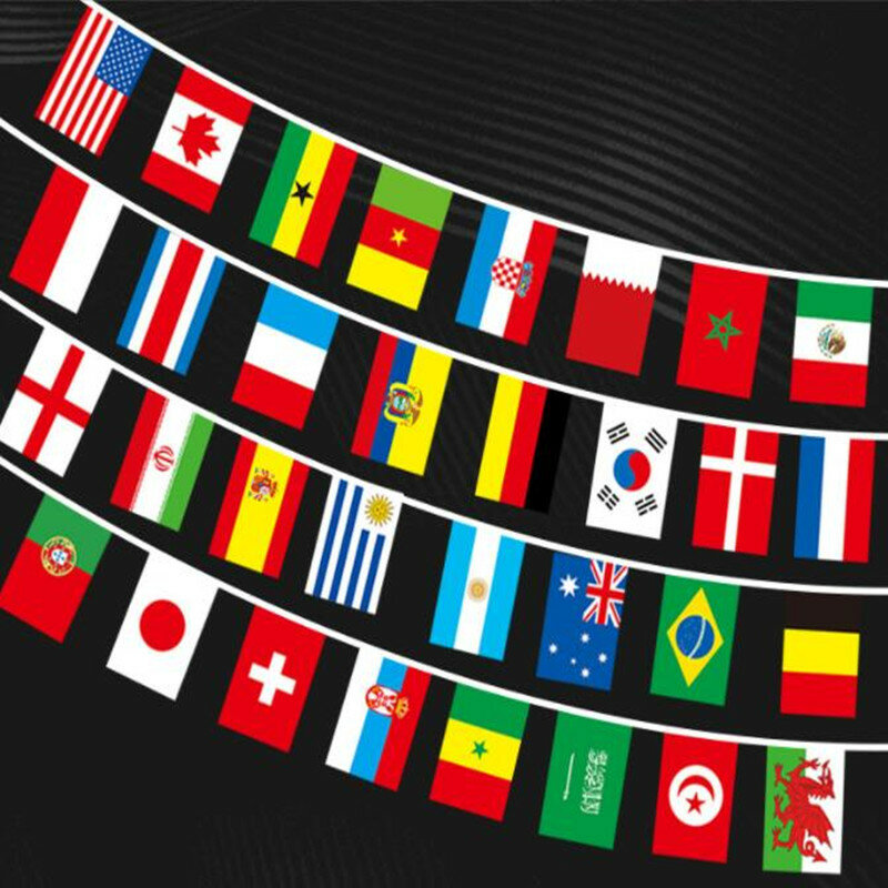 32 Bendera Benang Bendera Negara Di Seluruh Dunia Bangsa Bar Dekorasi 20*30Cm/14*21Cm/30*45Cm Bendera untuk Dekorasi Pesta