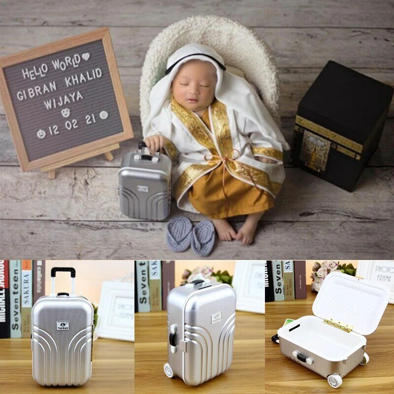 Fotografia recém-nascido prop vara de bagagem para estúdio infantil foto acessórios de tiro criativo mini mala prop criativo