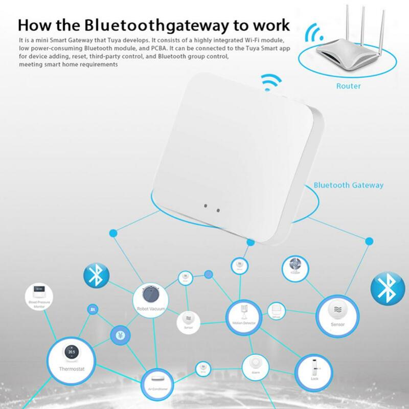 Tuya Bluetooth Smart Wireless Gateway Hub Bluetooth-compatible Mesh Gateway Smart Home Automation Smart Life APP Remote Control