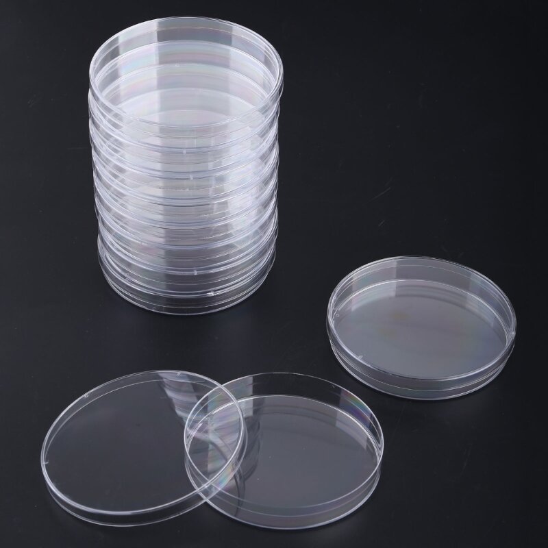 10Pcs/Pack 90 x 15mm Plastic Petri Dishes For LB Plate Bacterial Yeast
