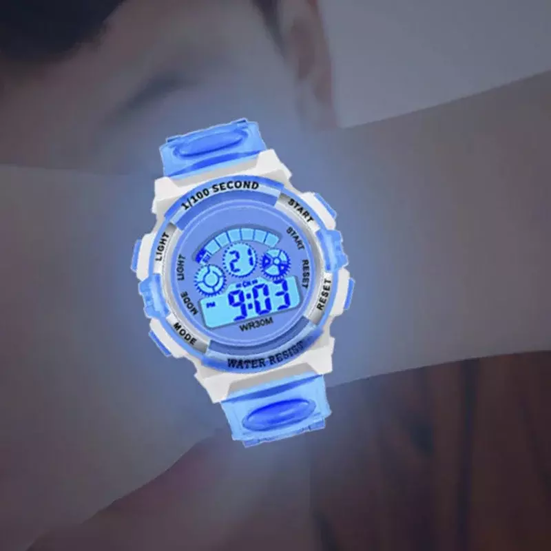 Dzieci elektroniczny zegarek Luminous tarcza z cyframi życie wodoodporny podświetlany Alarm zegary zegarek dla chłopców dziewcząt zegarek studencki dla dzieci