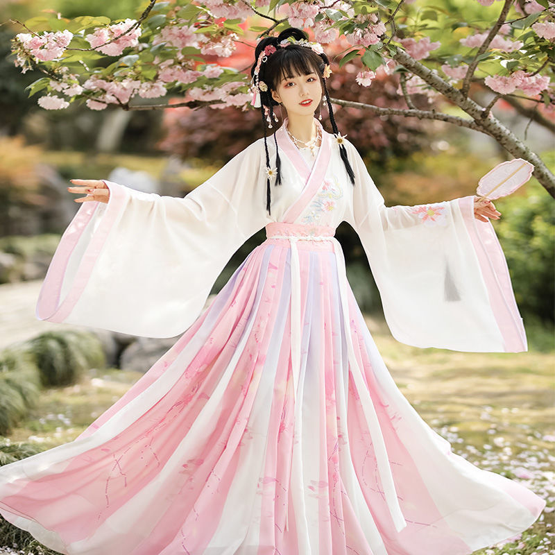 Chińskie tradycyjne Hanfu kobiety sukienka Cosplay szata taniec zestaw bajki kostium odzież dziewczyny zwykły dynastia Han starożytny