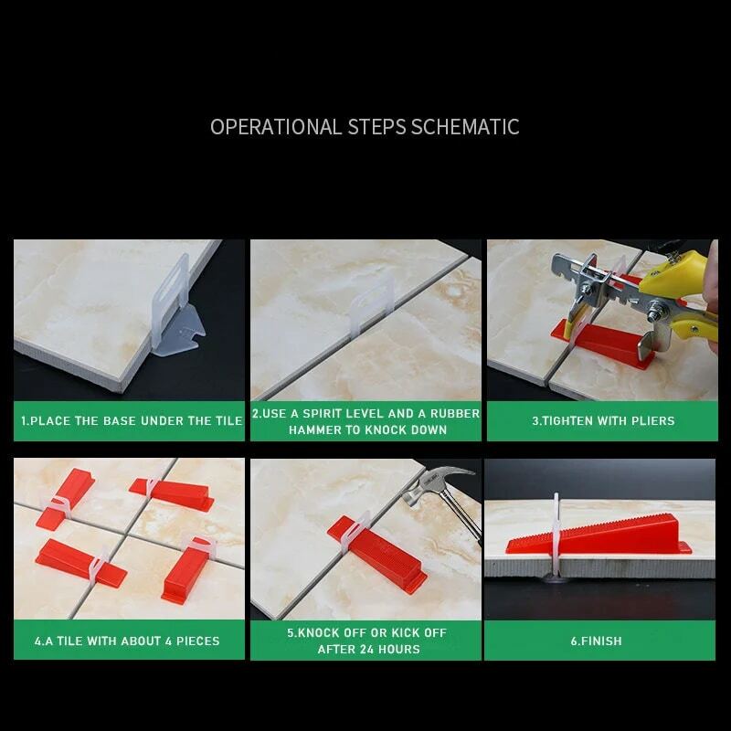 201pcs Tile Wedges Cremic Tile Leveling System for Tile Laying Tile Alignment Construction Tools Self-Leveling Brace Tile