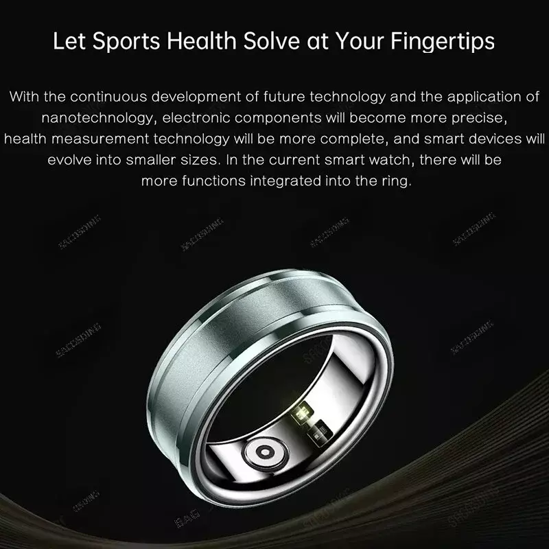 Anéis inteligentes impermeáveis inteligentes para homens e mulheres, monitoramento do sono, cuidados de saúde multifuncional, anel esportivo, rastreador de saúde fitness
