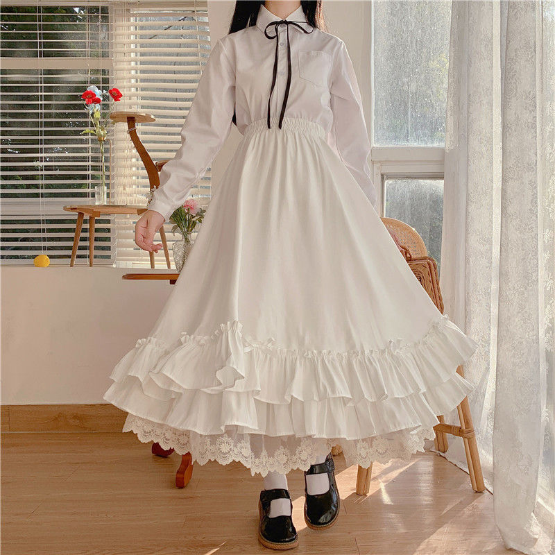 Faldas para mujer 2023 falda blanca japonesa Y2k Kawaii ropa Lolita falda barata ropa de mujer y falda Midi envío gratis