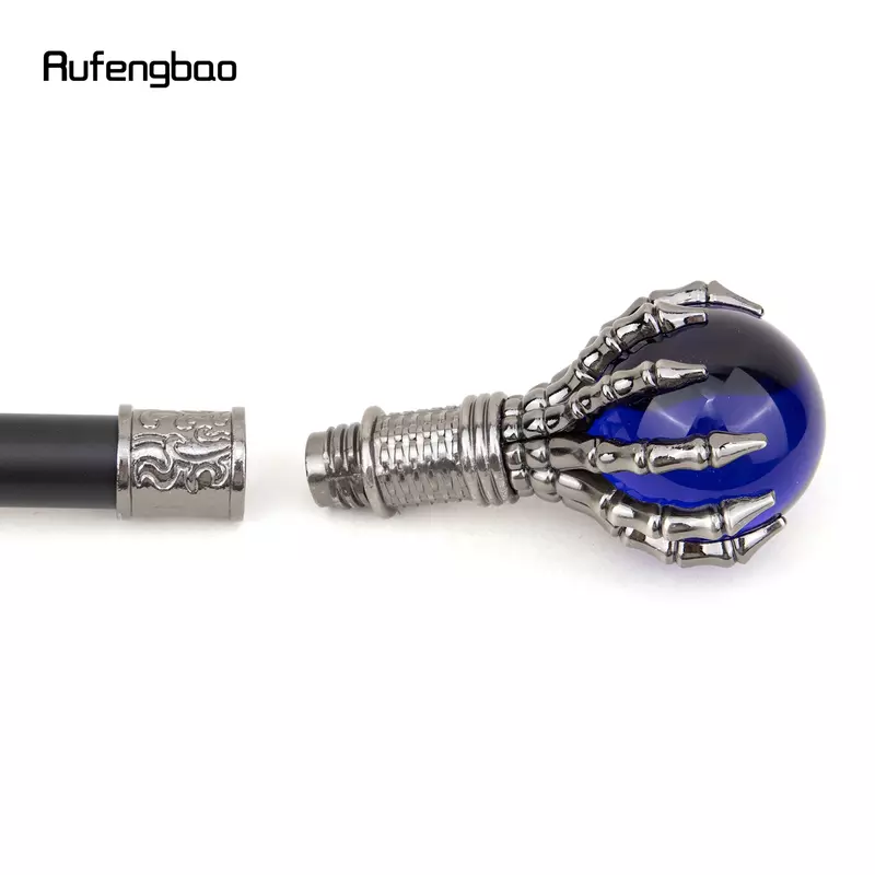 Bastão Steampunk para cavalheiro, botão crosier de luxo, bola de vidro azul, bengala decorativa elegante, 93cm