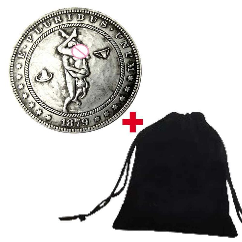 천사의 포옹 나이트 클럽 1 달러 아트 커플 동전, 로맨틱 3D, 포켓 결정 동전, 기념 행운의 동전, 선물 가방