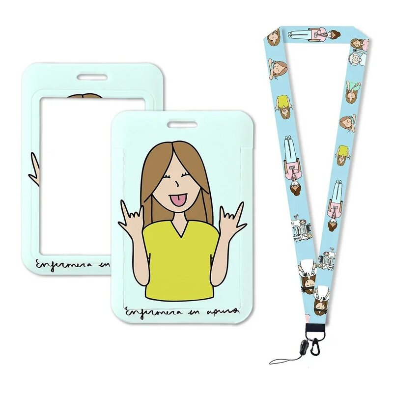 Nieuwe Creatieve Arts Verpleegkundige Lanyards Id Badge Houder Vrouwen Kaarthouders Intrekbare Clip Hang Touw Meisjes Lanyard Kaarthouder