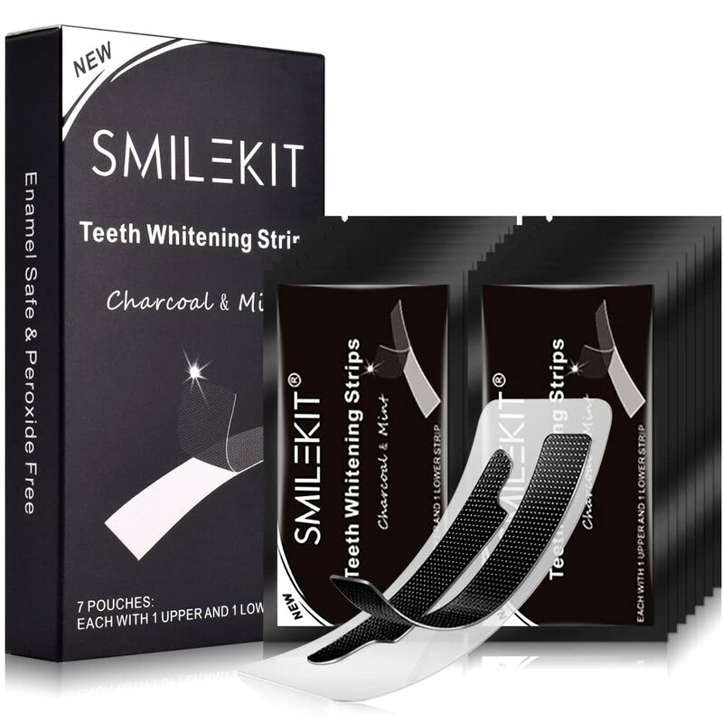 28pcs/Box Teeth Whitening Strips Bamboo Charcoal Tooth Stain Removal Oral Hygiene Care Dental Shade Bleaching Kit White Tool