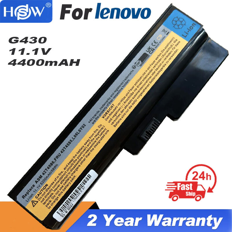Bateria de substituição para Lenovo, novo, B460, IdeaPad G430, G530, Y430, 11.1V, 4400mAh