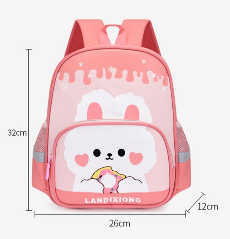 Персонализированный Рюкзак для детского сада, мультяшный милый маленький кролик и медведь, вместительный мужской и женский рюкзак