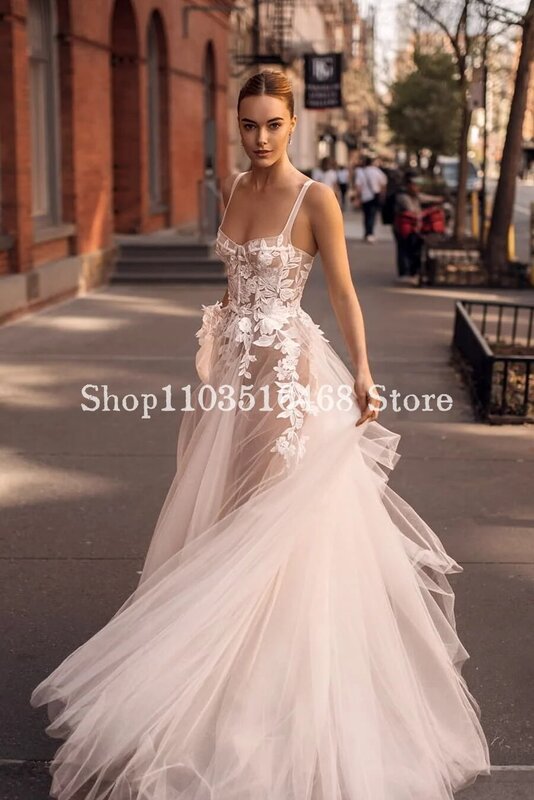 Gaun pernikahan selubung Halter seksi 2024 Applique mewah A-Line gaun pengantin khusus Bohemian Vestidos Novias Boda