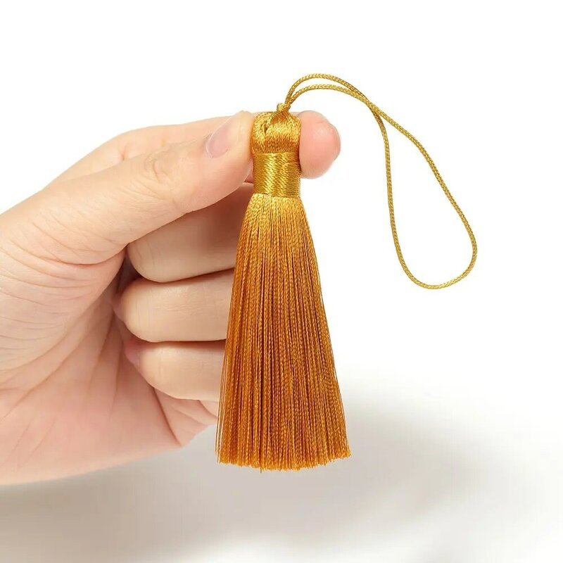 5-10pcs 8cm Tassel Fringe Trim Accessories for Jewelry Making Silk Satin Tassel Brush DIY Earrings Pendant Handmade Crafts Decor