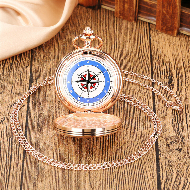 Retro Doolhof Game Cover Rollende Bal Ontwerp Unisex Quartz Zakhorloge Romeinse Nummer Kompas Wijzerplaat Ketting Hanger Ketting Reloj