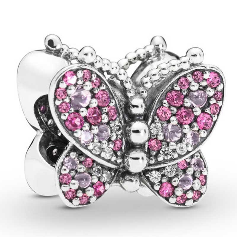 Fai da te Charm Spinning Hearts Butterfly Travel valigia Mum Script Warm Cocoa 925 Sterling Silver Bead Fit Fashion bracciale Jewelry