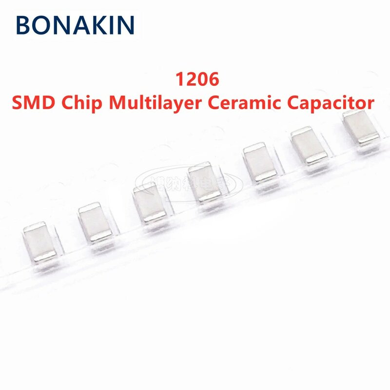 Condensador cerámico multicapa, Chip NPO SMD, 50 piezas, 1206 3PF, 50V, 100V, 250V, 500V, ± 0.25PF, 3R0C, C0G