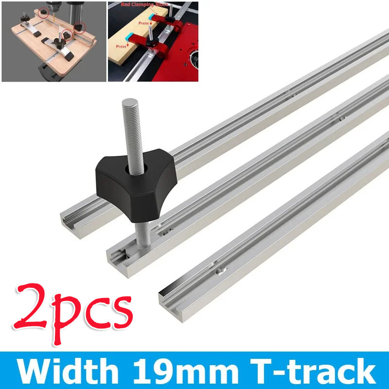 T Track Woodworking T-slot Aluminium Miter T-Track T-slot Miter Track Jig Clamps T Screw Fixture Slot for Saw/Router Table Tool