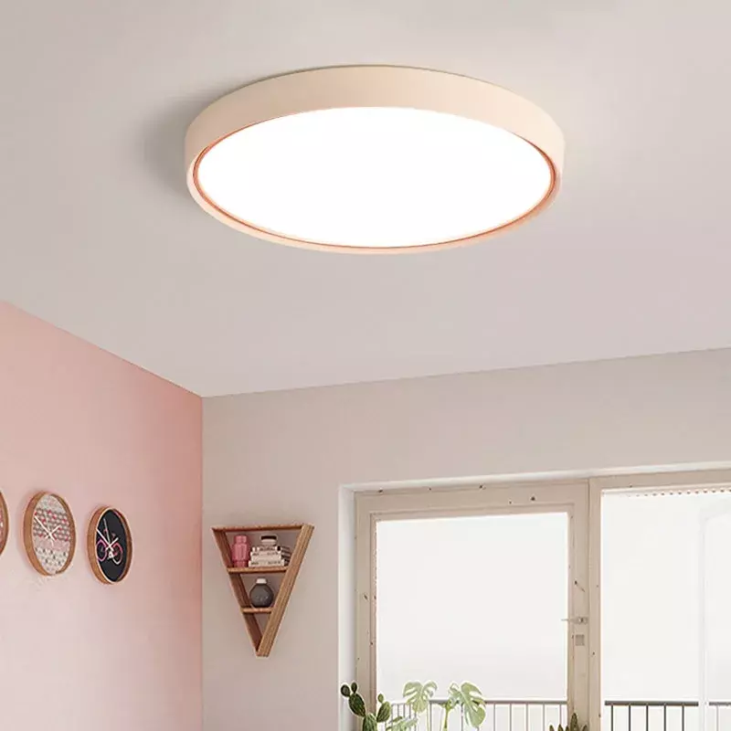 Nowoczesne okrągłe lampy sufitowe LED do salonu sypialnia gabinet lampa sufitowa w stylu oświetlenie do dekoracji domu Macaron