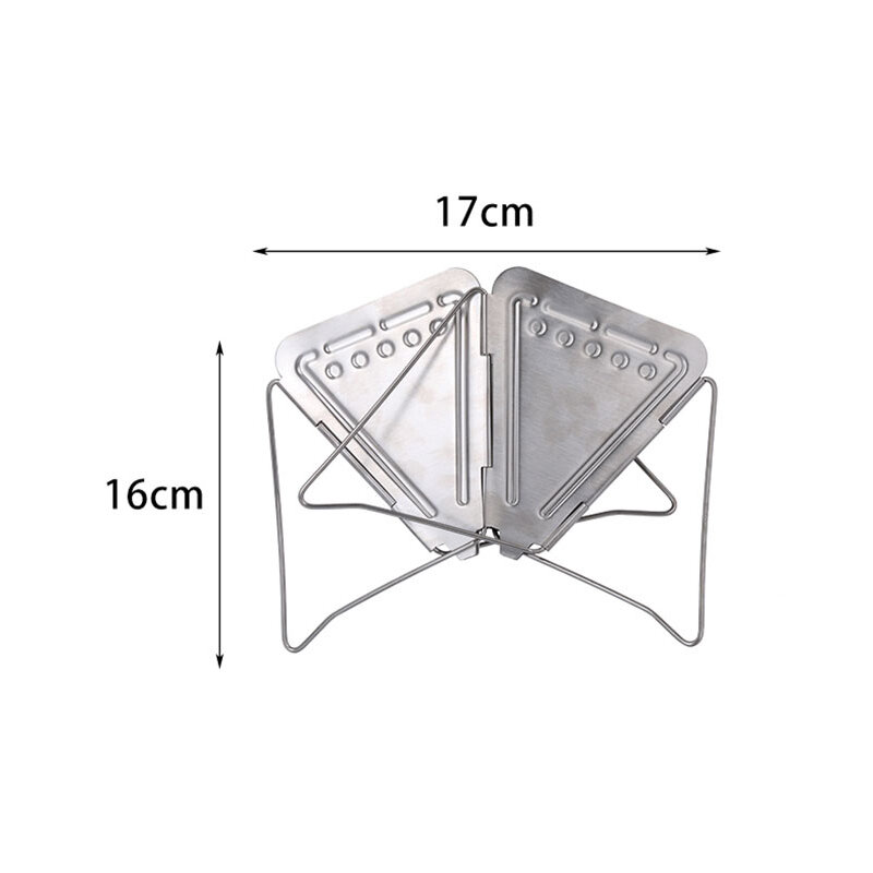 Hike Mount Foldable Coffee Funnel with Bracket Stainless Steel Filter with Stand Four Corner Groove Fixed Foldable Funnel